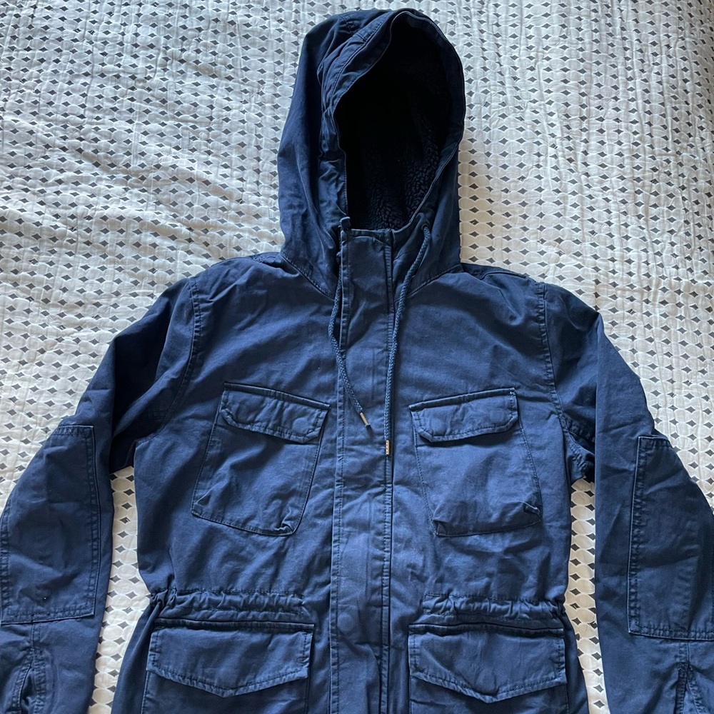 Gap + Pendleton hooded fatigue jacket in navy blue for men
